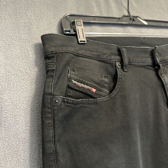 Diesel D-STRUKT Stretch Slim Straight Jeans Womens 36" Black Denim - Picture 3 of 10